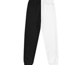 Children's Black and white, split, half and half Youth Joggers, bottoms, pants, sweatpants, workout pants, streetwear, lounge pants