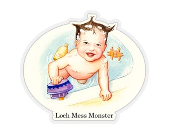Loch Mess Monster Sticker: Funny Bath Time Baby Art