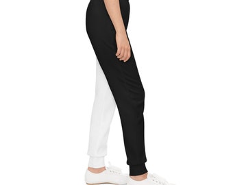 Children s Black and White Split Half and Half Youth Joggers Bottoms Pants Sweatpants Workout Pants Streetwear Lounge Pants Etsy