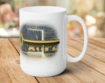 Hope Key Coffee Mug, Christian Women Gift, Large Ceramic 15oz