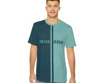 Sinner Saved Cross Shirt: Aqua Christian Tee