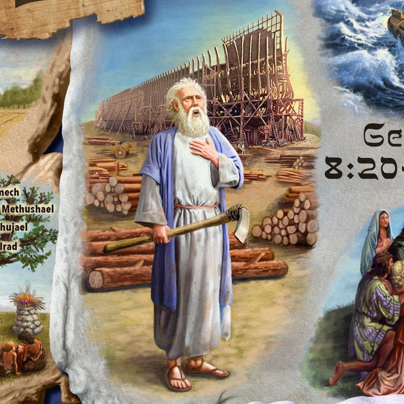 Genesis Bible Story Art: Christian Creation Scenes Framed Canvas - Etsy