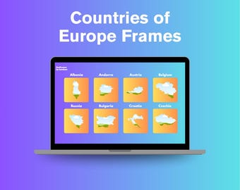 Europe Country Map Frames for Canva