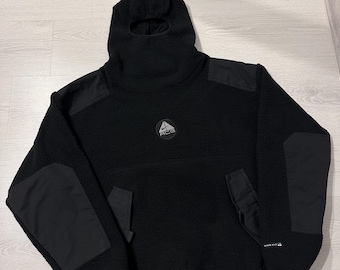 Czarna bluza z kapturem Nike ACG Ninja Sherpa Fleece Balaclava Vintage, rozmiar USA M