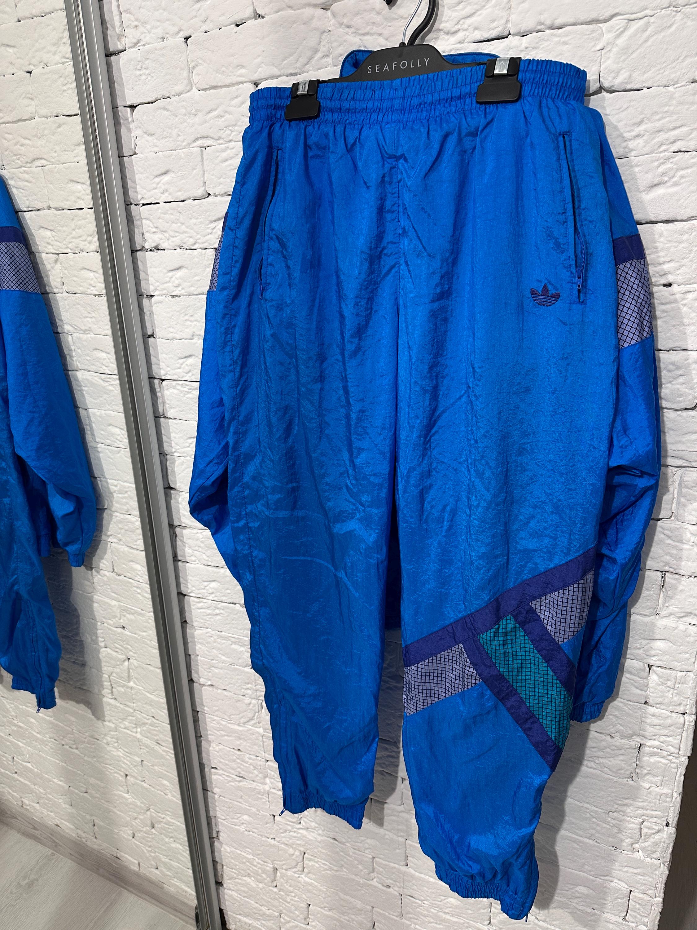 Rare Vintage 90s Adidas Tracksuit Blue Trefoil Logo Size S (GB 36/38 ...