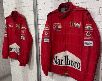 Vintage Marlboro Ferrari Michael Schumacher Racing Jacket F1 – Size XXL – Collectible Team Piece