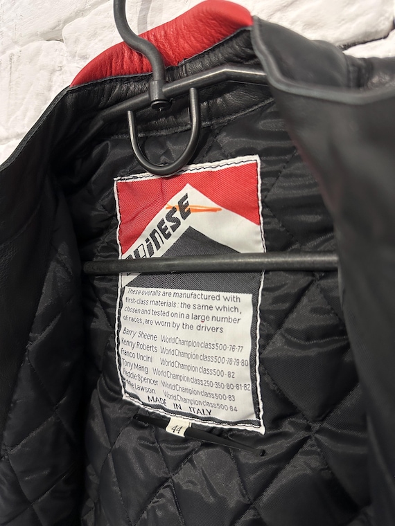 Vintage Dainese Leather Motorcycle Jacket Red/black With White