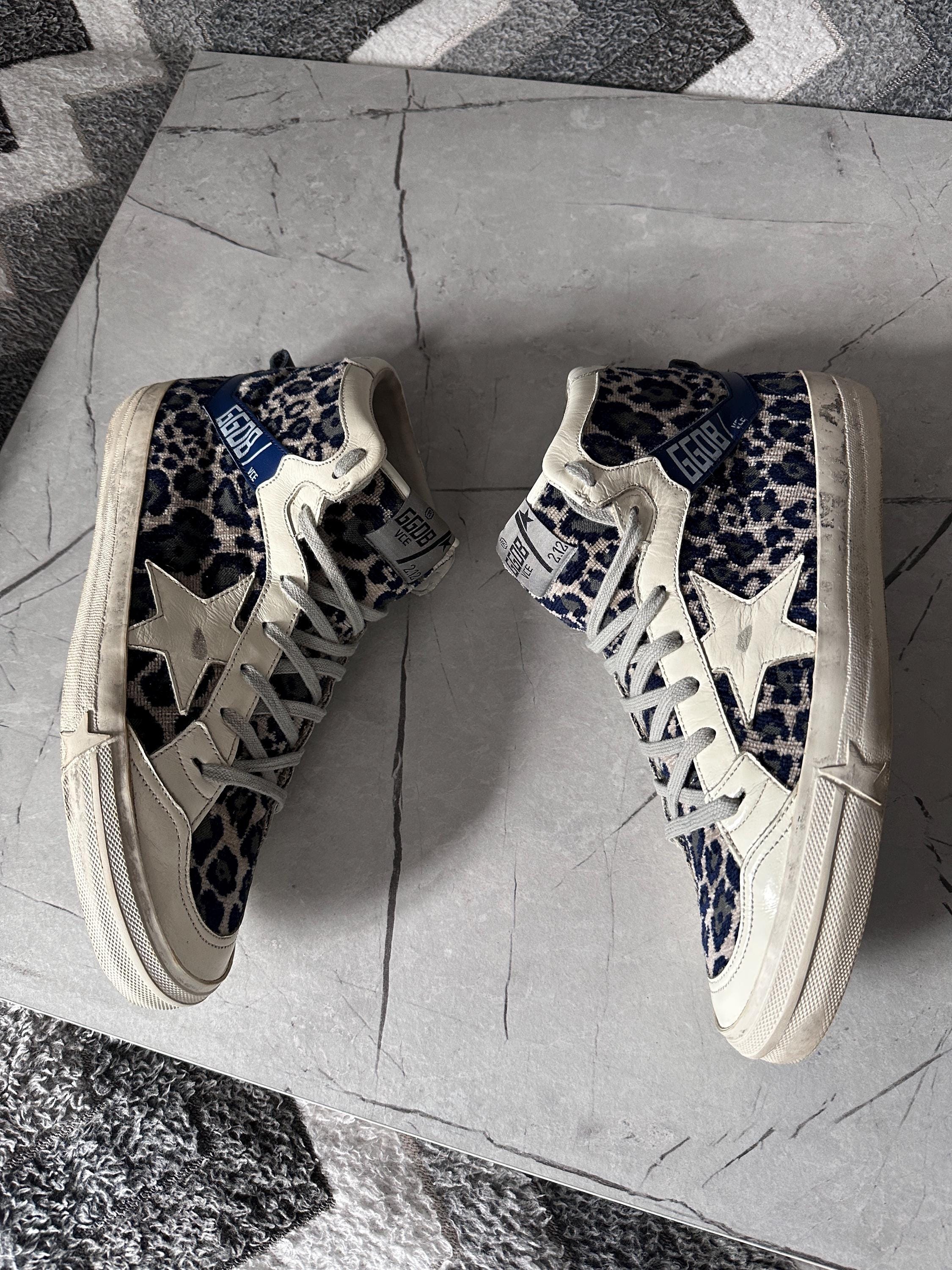 Golden Goose 2.12 High Top Sneakers Blue, Navy & Grey Velvet 