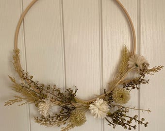 door wreath wood hoop