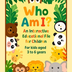 Who Am I?&quot; Animal Activity Book for Kids – Ages 3–5 – Learn, Educational Printable PDF – Fun Guessing & Coloring
