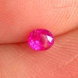 Rubí natural de 0,23 quilates, Luc Yen Vietnam, rubí Winza, rosa intenso, zafiro rojo, rubí sin calentar, rubí natural suelto, colección de piedras preciosas.