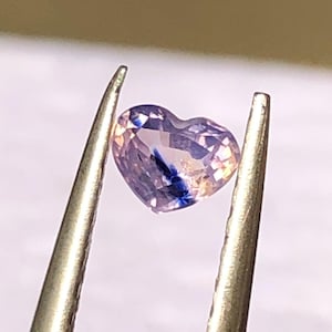 Light Blue Purple Heart Sapphire 0.22ct Bicolor Sapphire Natural Sapphire Gemstone,Silky Sapphire,Milky Sapphire,Milk Sapphire,Gift For Her.