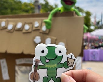 Kermit the Frog with Boba Muppets Sticker