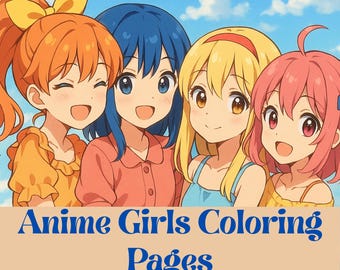 20 Cute Anime Girls Coloring Book Manga Fantasy Anime Digital Coloring Pages