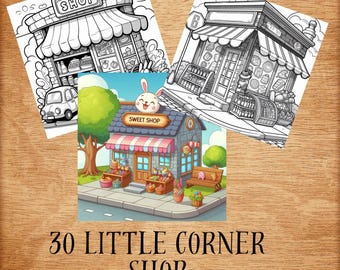 Little Corner Coloring Book | Cozy Corner Store Coloring Pages for Relaxation and Creativity