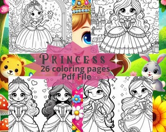 Princess coloring pages magical and fun printable art for kids |Creative Activity Birthday Party