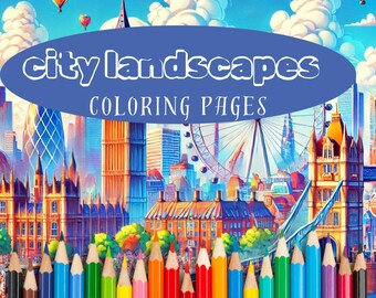 Landscape coloring pages |Easy Coloring Pages|20 Printable Scenery coloring book for adults |relaxation creativity coloring sheets