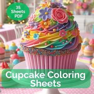 Cupcakes coloring Sheets|Sweets Coloring Pages|Cute Cupcake Coloring Pages|