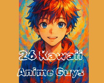 26 Kawaii anime Guys Coloring Book:Cute and Handsome Anime Characters in Variety of Fashion and Activities Adult Teens in Japanese Manga