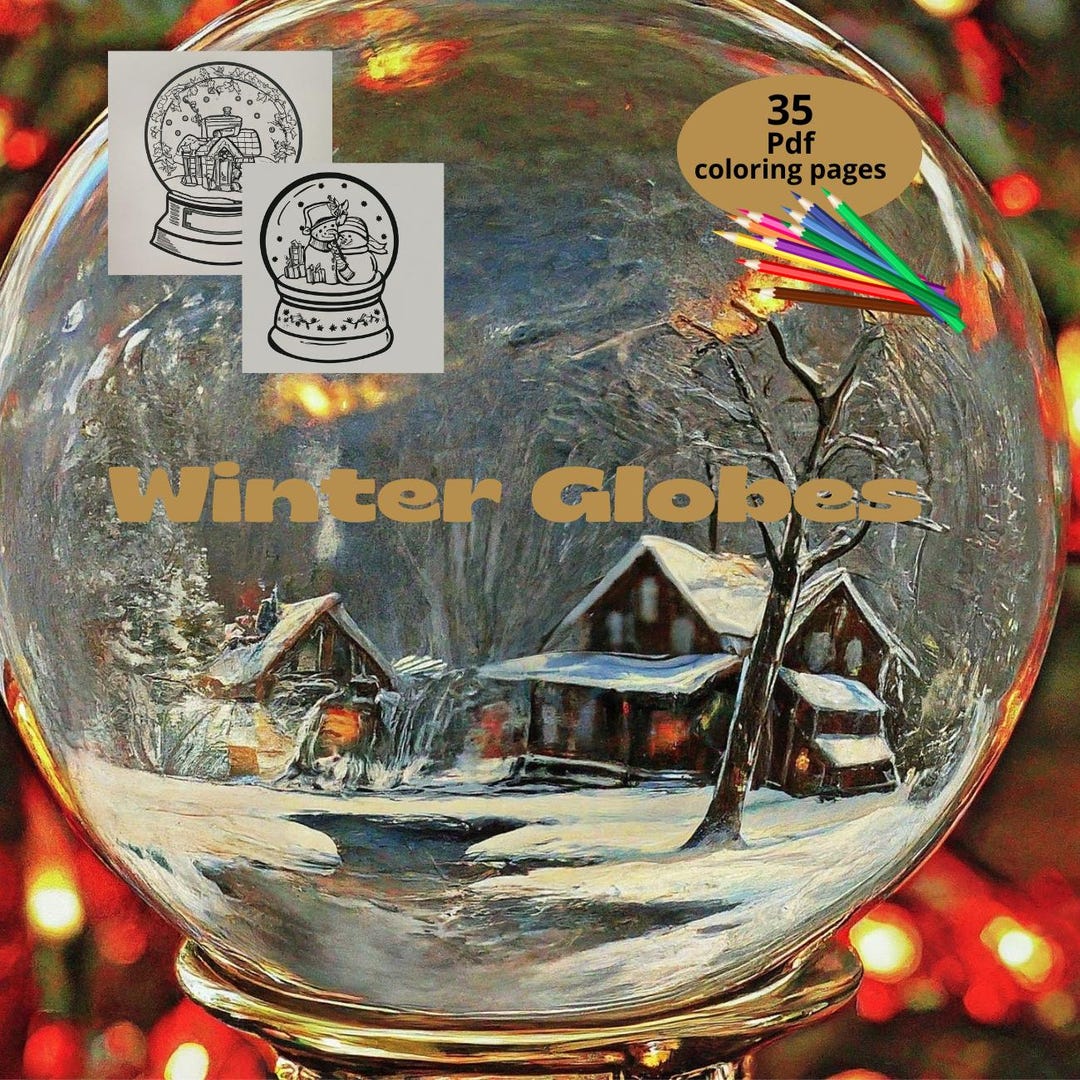 35 Coloring Pages With Christmas Globes,printable Winter Globes for the ...