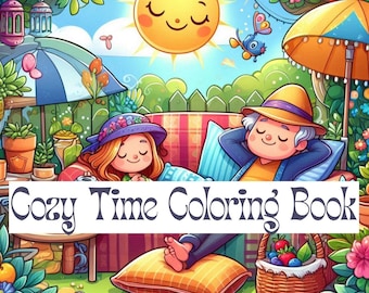 25 Cozy Time Coloring Book for Adults and Teens in Chill Moments and Relaxing Time Featuring Girls,Boys and Pets