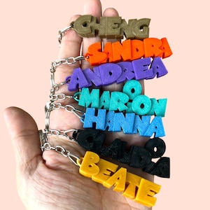 Porte-clés personnalisé imprimé en 3D - Porte-clés personnalisé - Porte-clés prénom - Porte-clés personnalisé - Nom imprimé en 3D - Porte-clés personnalisé - Étiquette de sac à dos