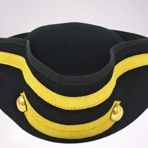The TRICORNE 18th CENTURY Army Military Tricorn Hat 100% Wool Felt hat Hand Made