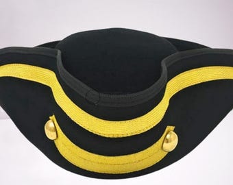 The TRICORNE 18th CENTURY Army Military Tricorn Hat 100% Wool Felt hat Hand Made