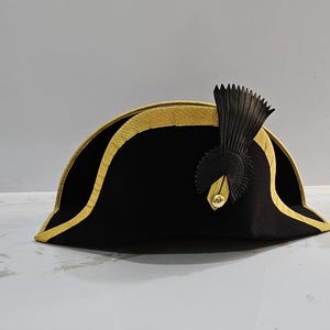 Royal Navy Bicorne with Gold Trim - British Cocked Hat - Admiral Bicorne