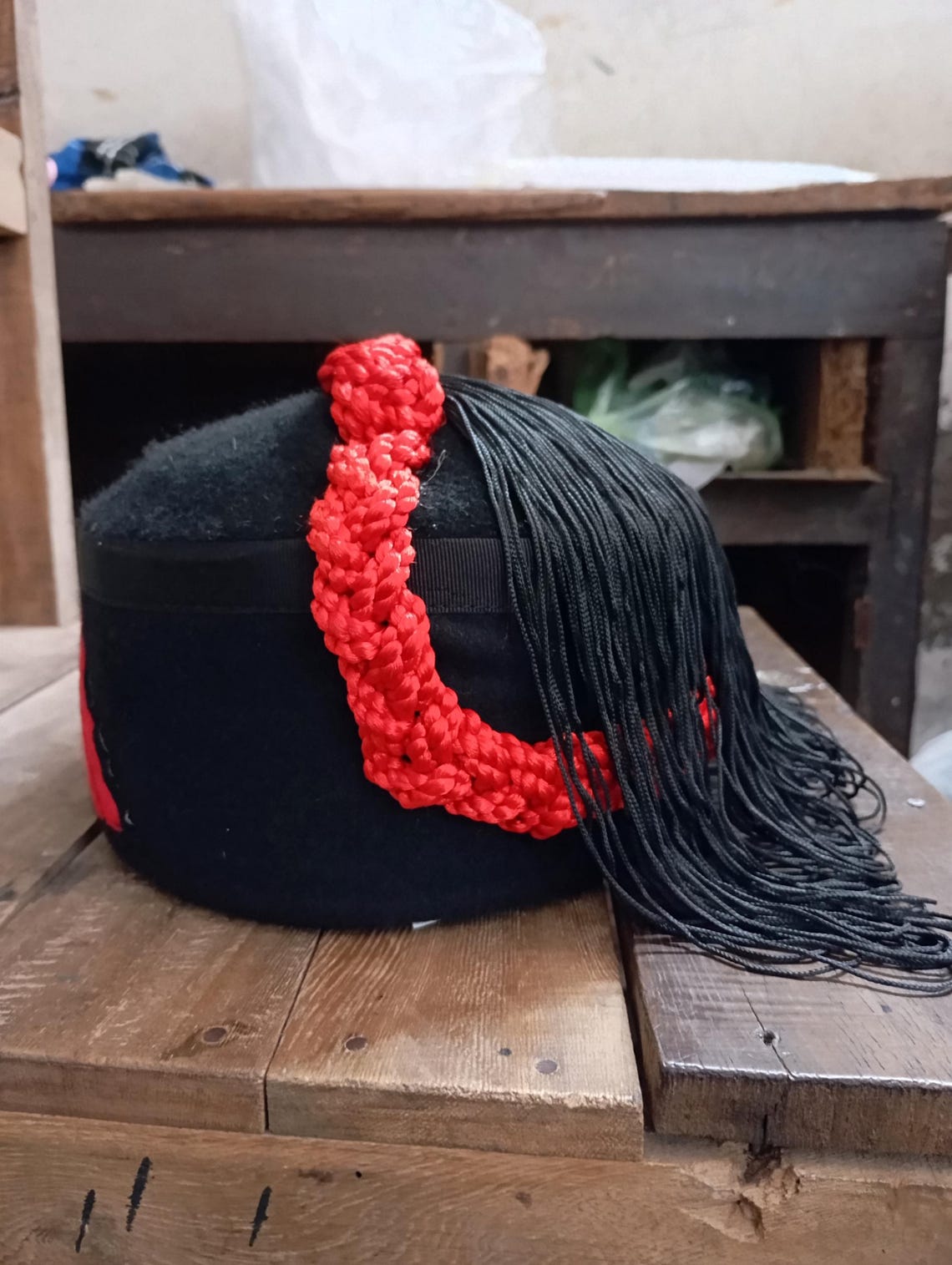 Handmade Italian Black Fez Hat Mussolini MVSN Eagle Patch Etsy