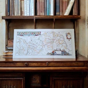 Mapa del Rin del siglo XVI de Ortelius – Reimpresión de Leipzig de la década de 1950 en papel Verge. ¡Envío gratuito!
