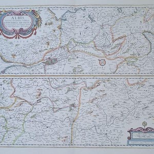 Karte von Ostia aus dem 16. Jahrhundert – Leipziger Nachdruck aus den 1950er Jahren auf Randpapier (Braun & Hogenberg)