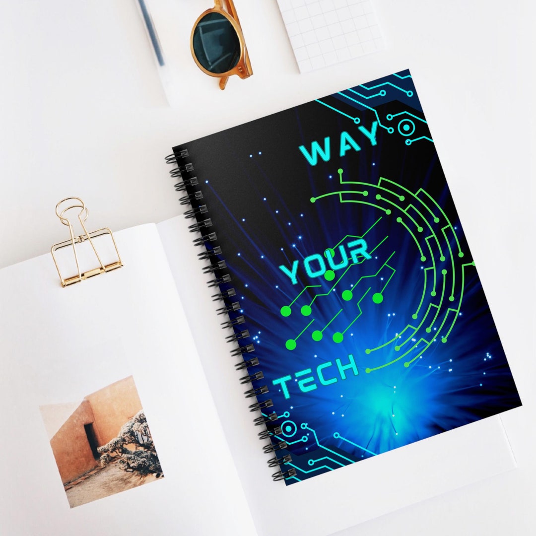 Modern Stylish Tech Inspired Journal, Futuristic Design Spiral Notebook ...