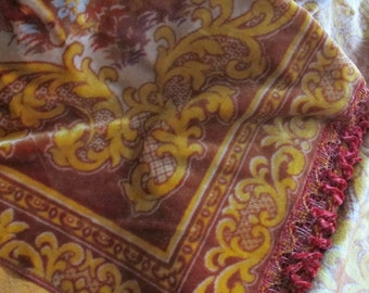 Vintage Italian Bedspread, Italian Spread, Kitsch Bedspread, Gypsy Decor, Italian Lovers Bedspread, Velvet Wall Hanging, Velvet bedspread