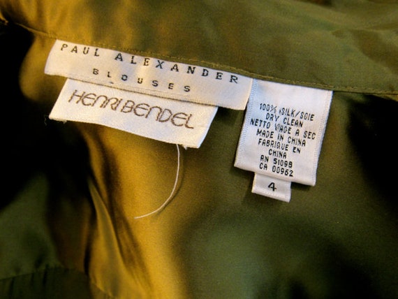 Vintage Henri Bendel silk top 80s designer Paul A… - image 5