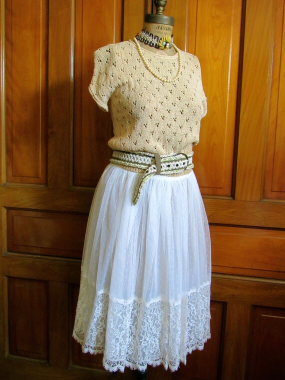 vintage knit top, 40s top, straw color handmade 40