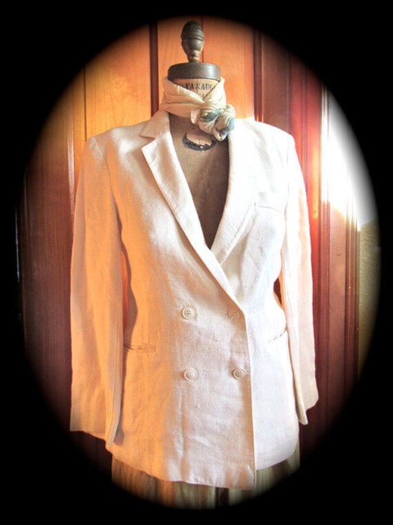 Vintage Saks Fifth Avenue linen blazer chic linen