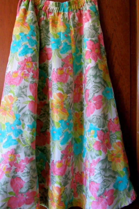 vintage silk floral print skirt, Sarah Taylor ski… - image 3