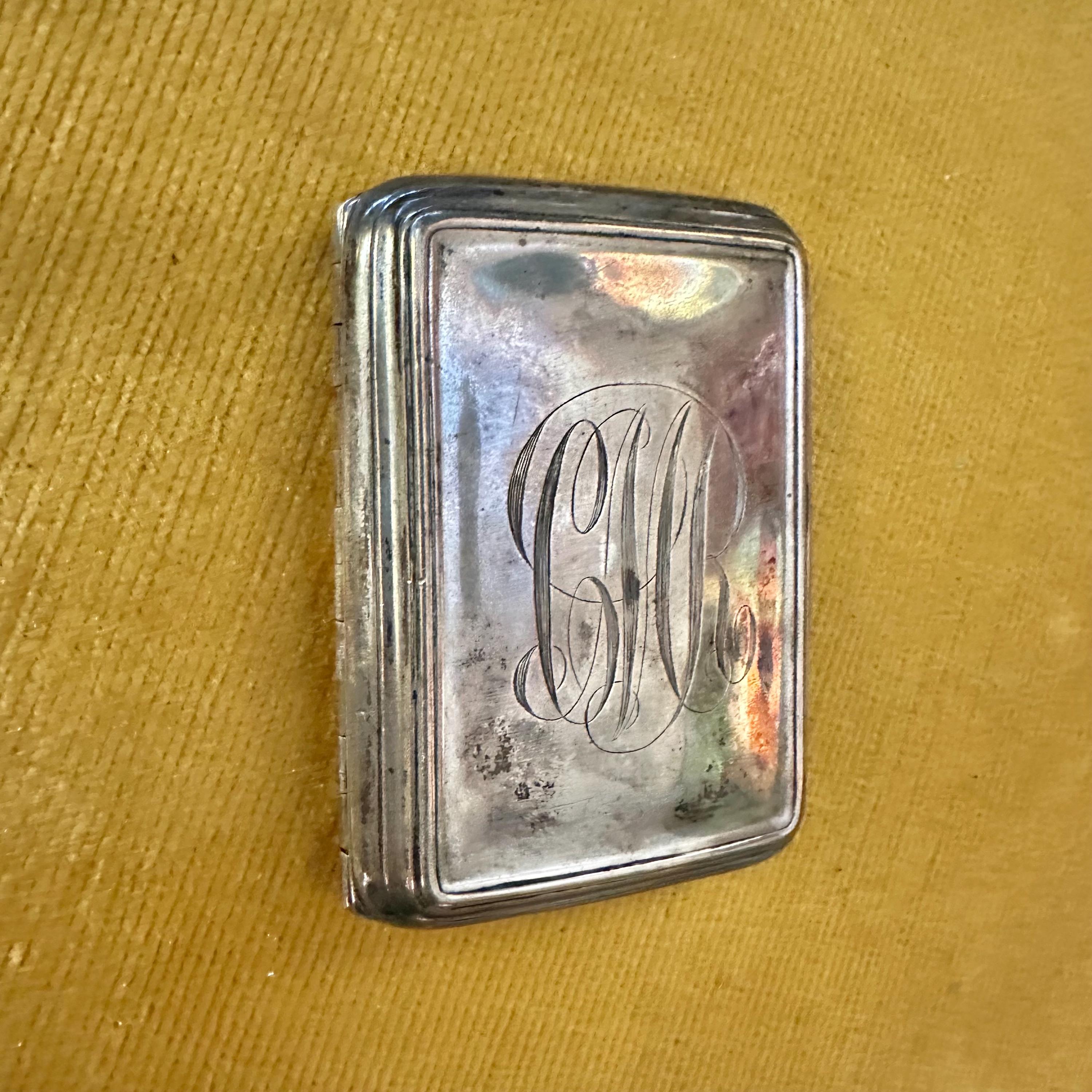 Vintage Silver Cigarette Case Monogrammed for Short Cigarettes 2