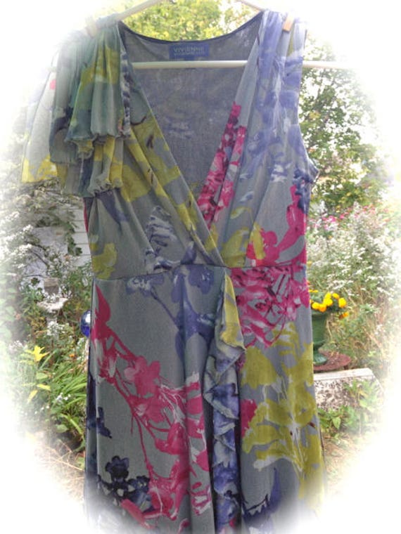 Vintage Vivienne Tam high low mesh floral romanti… - image 10