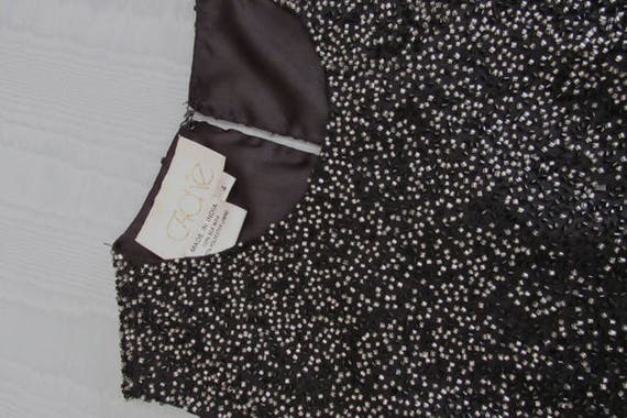 Beaded Crop top. Cache top Black Sleeveless Beade… - image 10