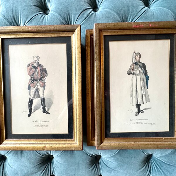 6 vintage French Opera prints under class in classic framing 13x9.5”Ready to hang for lovers of classic operas French decor