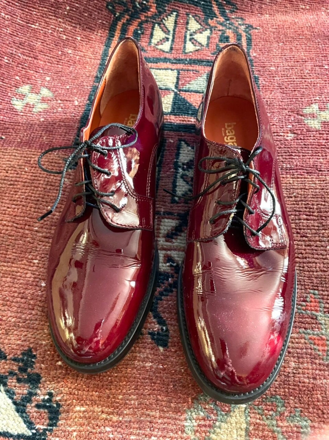Unisex red patent leather made in Italy oxfords by Bagatt - Etsy Schweiz