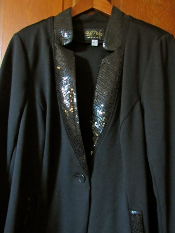 Vintage Bob Mackie Wearable Art knit tuxedo jacket, … Gem