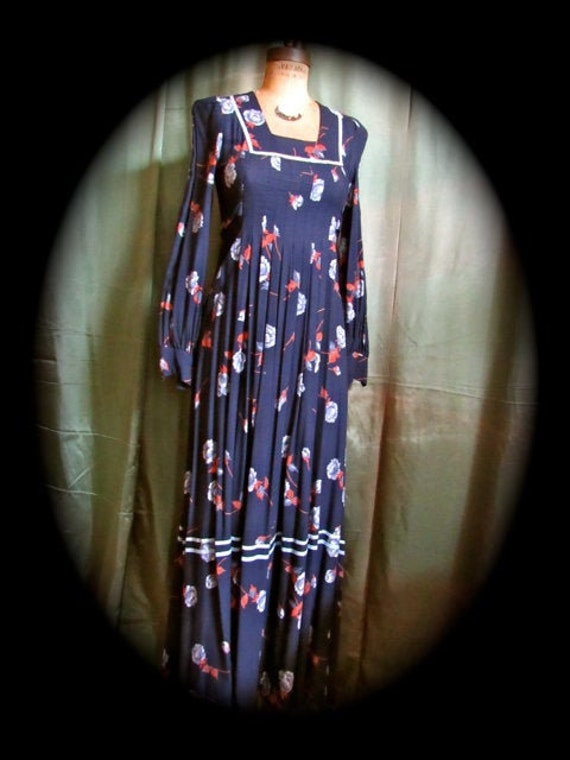 70s Mindy Malone prairie dress, authentic hippie m