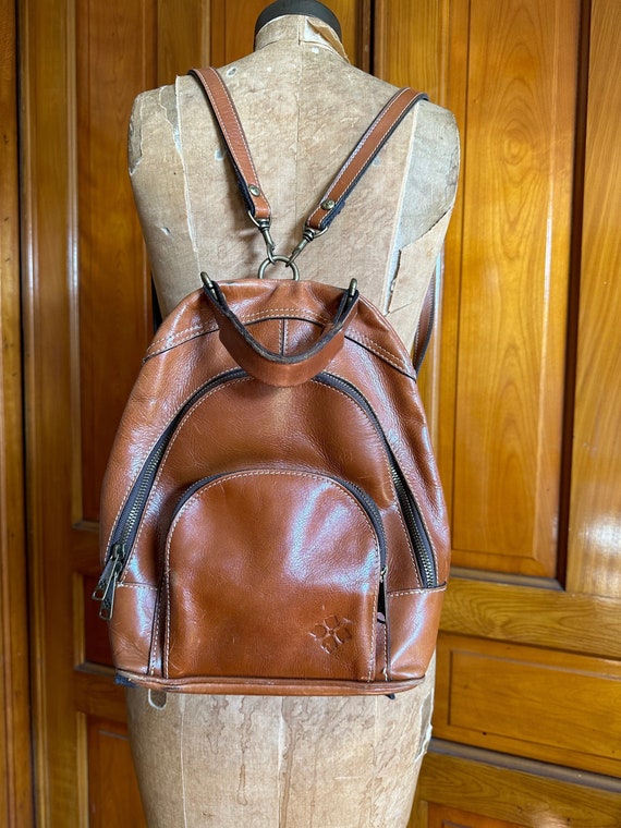 Vintage Patricia Nash leather backpack with handle