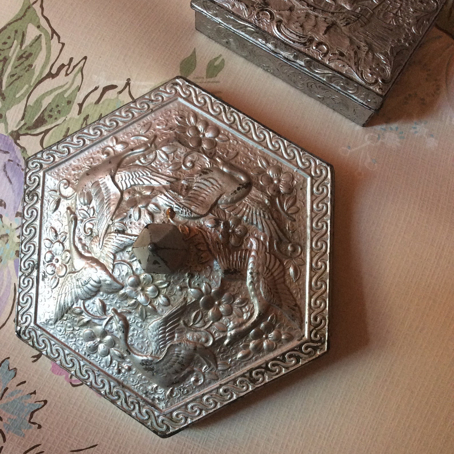 Vintage Metal Boxes Stamp Storage and Moisten Box Silver Etsy UK