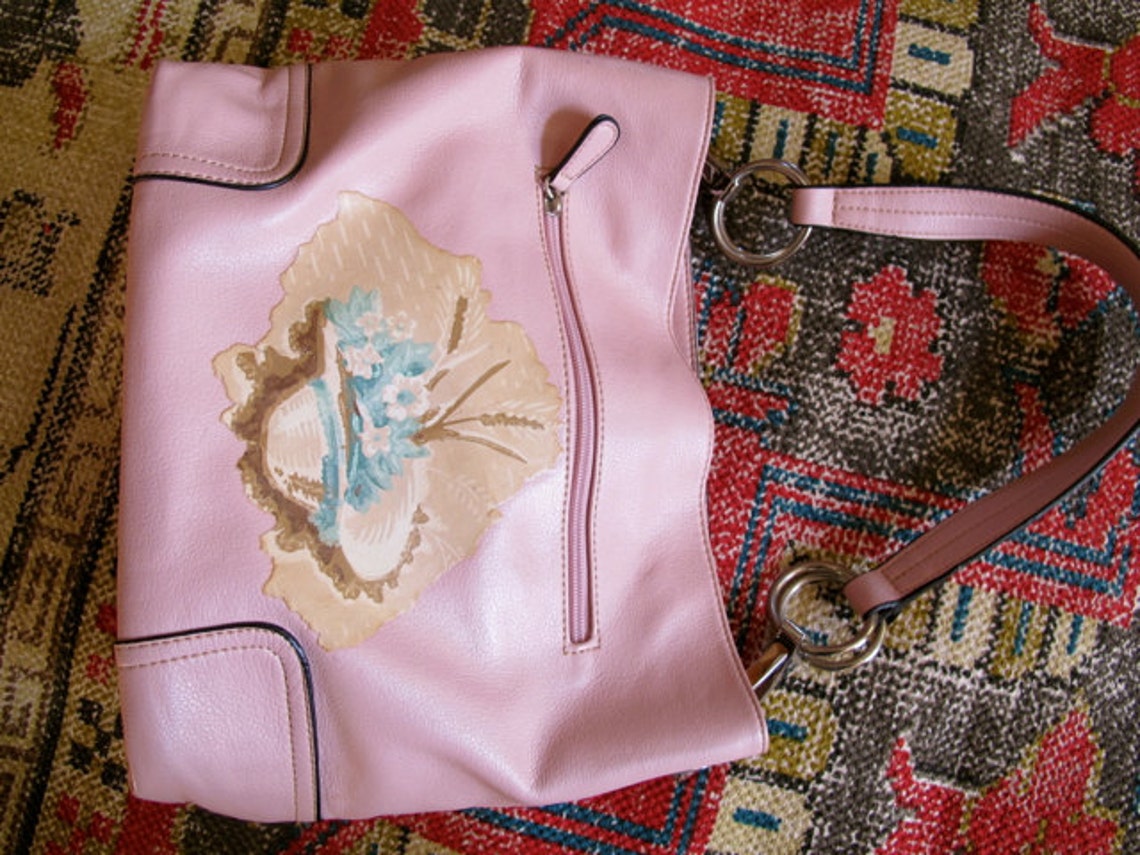 Upcycled Purse Decoupage Handbag Pink Purse Shoulder Bag Etsy Italia