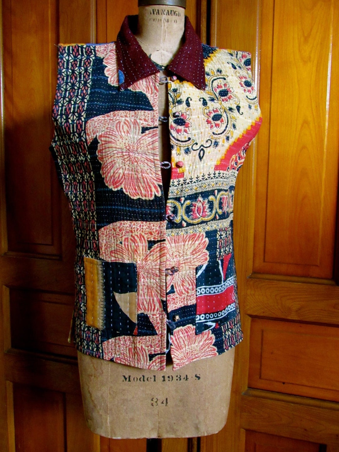 Kantha Silk Vest By Origen main image 0