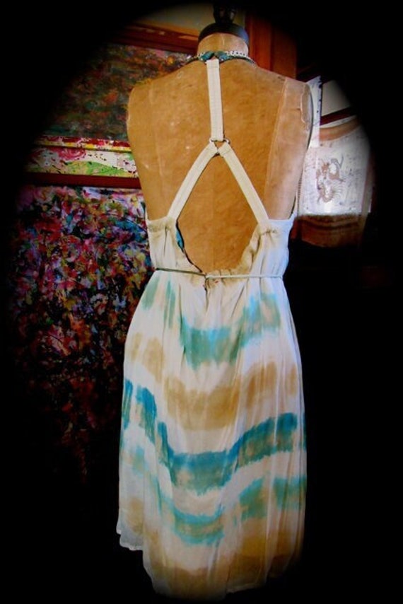 Vintage tie dye dress, party resort cruise harnes… - image 1